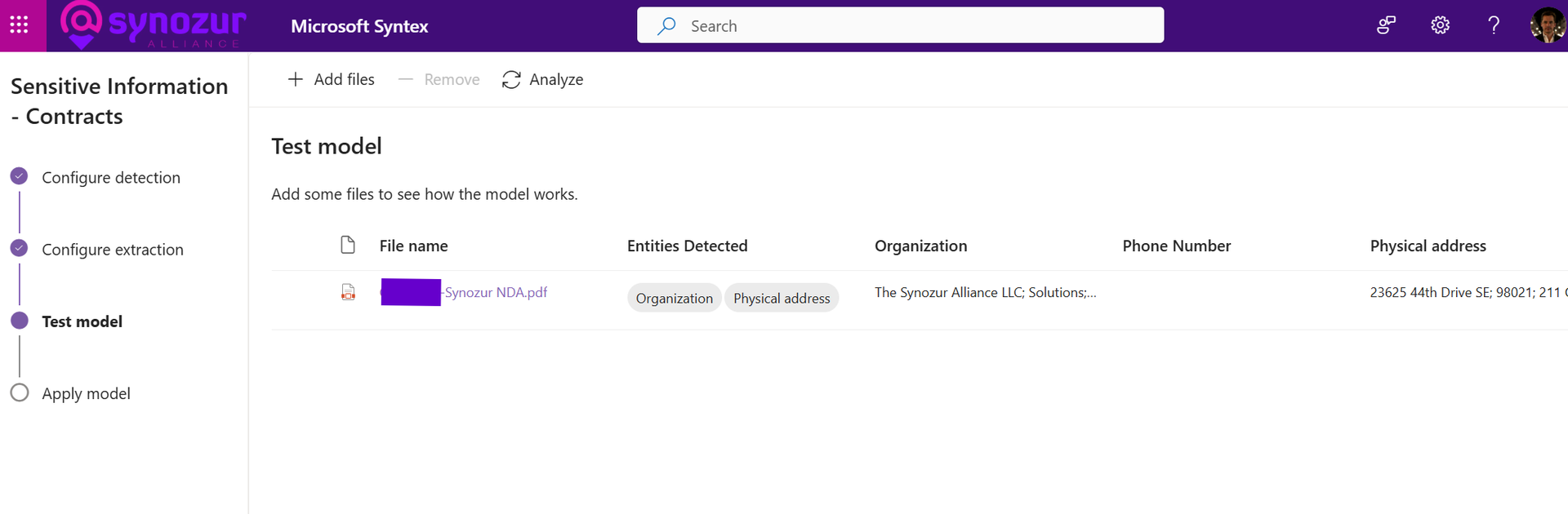 Detecting and extracting informaiton like company names and addresses